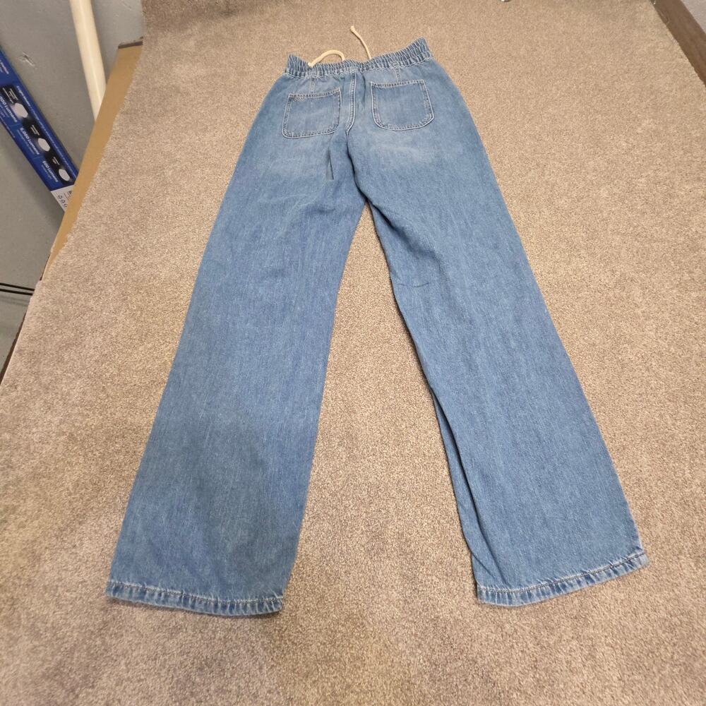 ba&sh Paris Wide Leg Pull-On Jeans Size 38 Light Wash Drawstring Waist